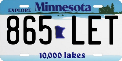MN license plate 865LET
