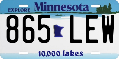 MN license plate 865LEW