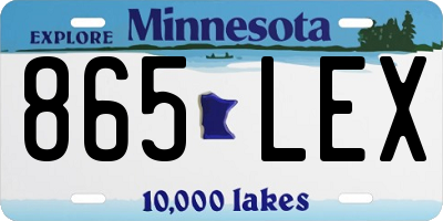 MN license plate 865LEX