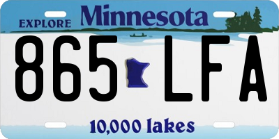 MN license plate 865LFA