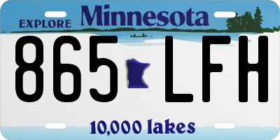 MN license plate 865LFH