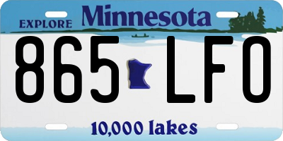 MN license plate 865LFO