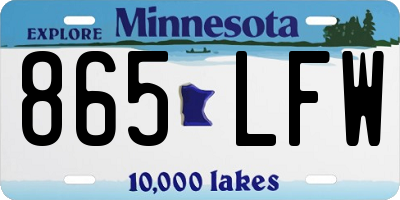 MN license plate 865LFW