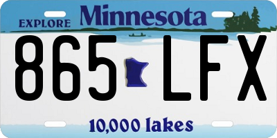 MN license plate 865LFX