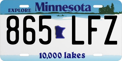 MN license plate 865LFZ