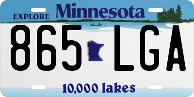 MN license plate 865LGA