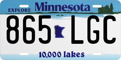 MN license plate 865LGC