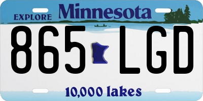 MN license plate 865LGD