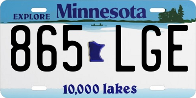 MN license plate 865LGE