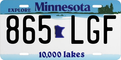 MN license plate 865LGF