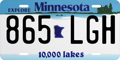 MN license plate 865LGH