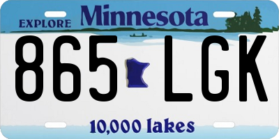 MN license plate 865LGK