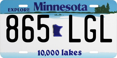 MN license plate 865LGL