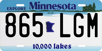 MN license plate 865LGM