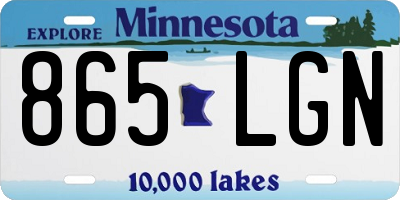 MN license plate 865LGN