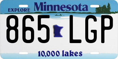 MN license plate 865LGP