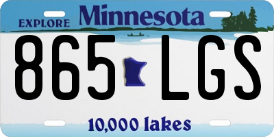 MN license plate 865LGS