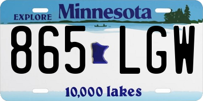MN license plate 865LGW