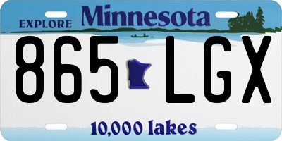 MN license plate 865LGX
