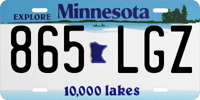 MN license plate 865LGZ
