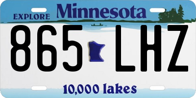 MN license plate 865LHZ