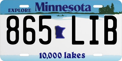 MN license plate 865LIB