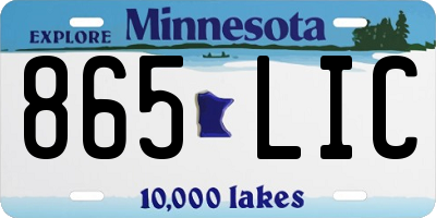MN license plate 865LIC
