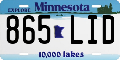 MN license plate 865LID