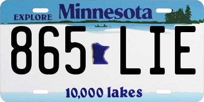 MN license plate 865LIE