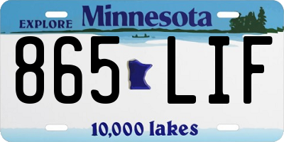 MN license plate 865LIF