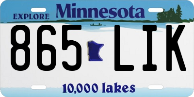 MN license plate 865LIK