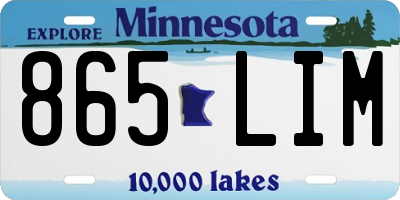 MN license plate 865LIM