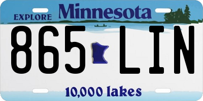MN license plate 865LIN