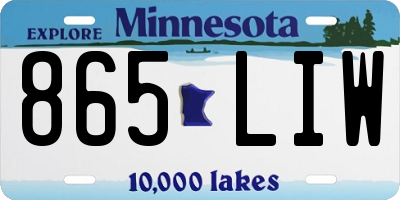 MN license plate 865LIW