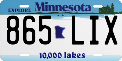 MN license plate 865LIX