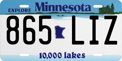 MN license plate 865LIZ