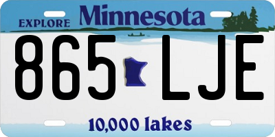 MN license plate 865LJE