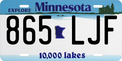 MN license plate 865LJF