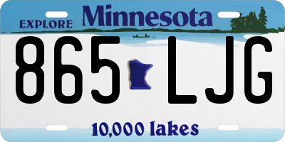 MN license plate 865LJG
