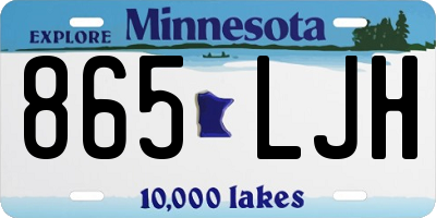 MN license plate 865LJH