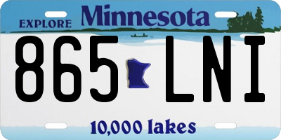 MN license plate 865LNI