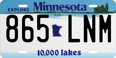 MN license plate 865LNM