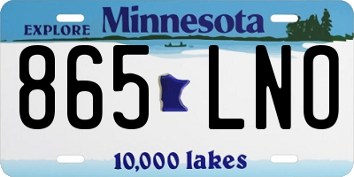 MN license plate 865LNO