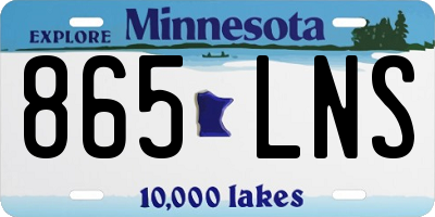 MN license plate 865LNS