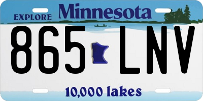 MN license plate 865LNV