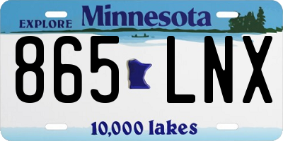 MN license plate 865LNX