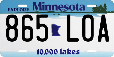 MN license plate 865LOA