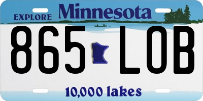 MN license plate 865LOB