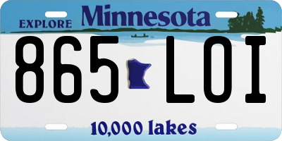 MN license plate 865LOI
