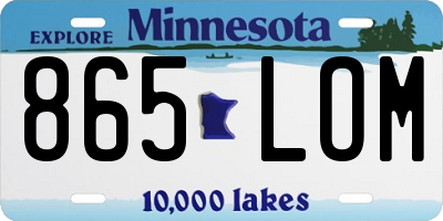 MN license plate 865LOM